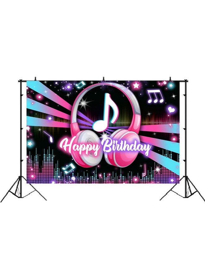 Lofaris Popular Musical Theme Birthday Party Backdrop Music Happy Birthday Background Kids Adults Large Birthday Musical Dj Short Video Party Cake Table Decorations 5X3Ft - Image 3
