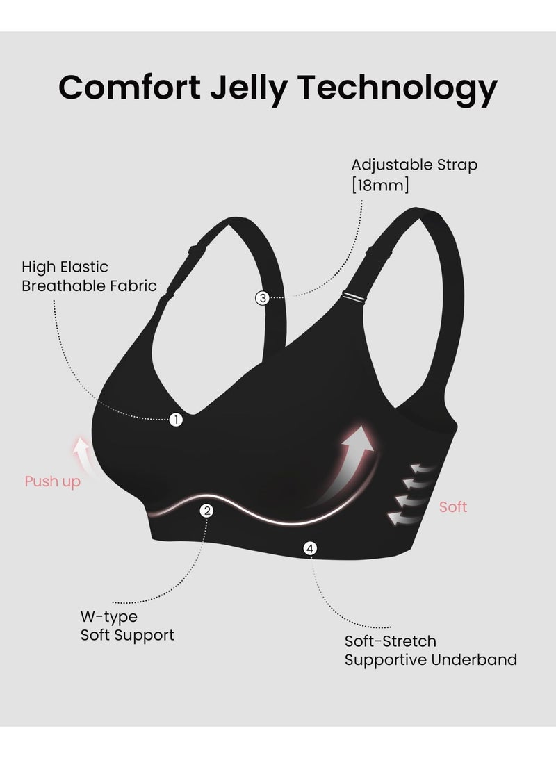 womens Ultimate Wireless Bra Full Coverage Bra (pack of 1) ,Wire-Free Support, Breathable Fabric, V-Neck Design, Adjustable Straps, Multiple Occasions - Image 2