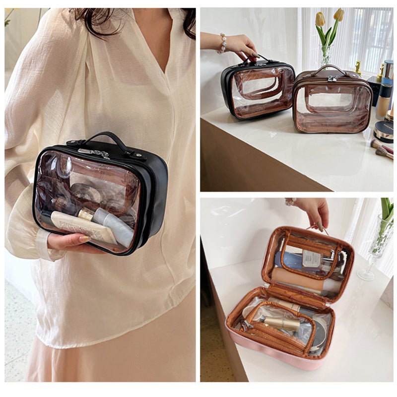 Cosmetic bag portable large capacity fashion handheld skincare products storage multifunctional bag - Image 3