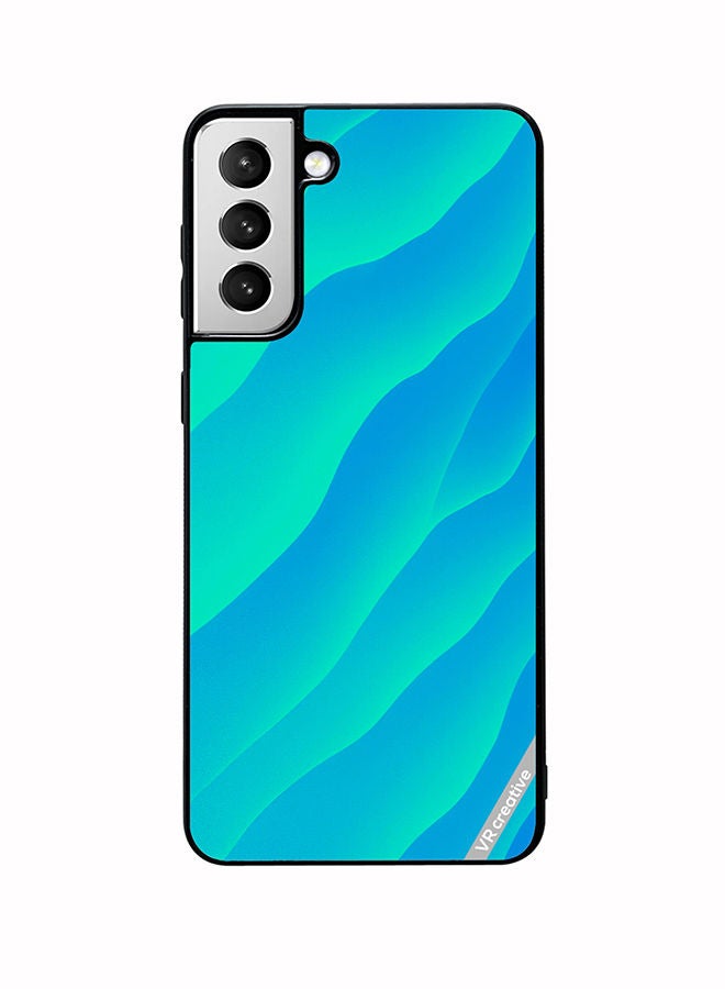 VR CREATIVE Protective Case Cover For Samsung Galaxy S22 5G Blue Abstract2 Design Multicolour - Image 1