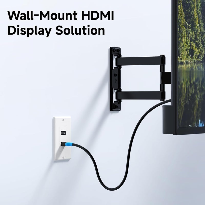 CableMatters 2-Pack 2-Port HDMI Wall Plate in White (4K UHD, ARC, and Ethernet pass-thru support) - Image 4