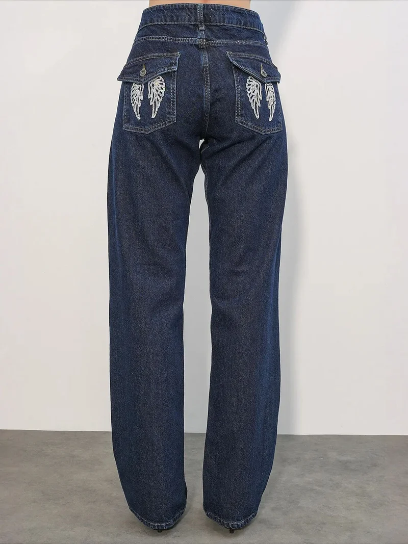 Big Dart Dark Blue Denim BDART Women's Cotton Jeans for Women | Best Price UAE