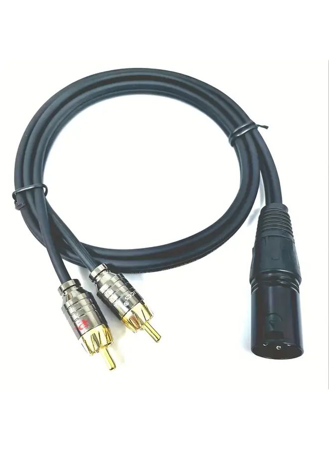 Black 196 85 Inch XLR Male To Dual RCA Male Audio Cable Shielded For Stereo System - Image 3