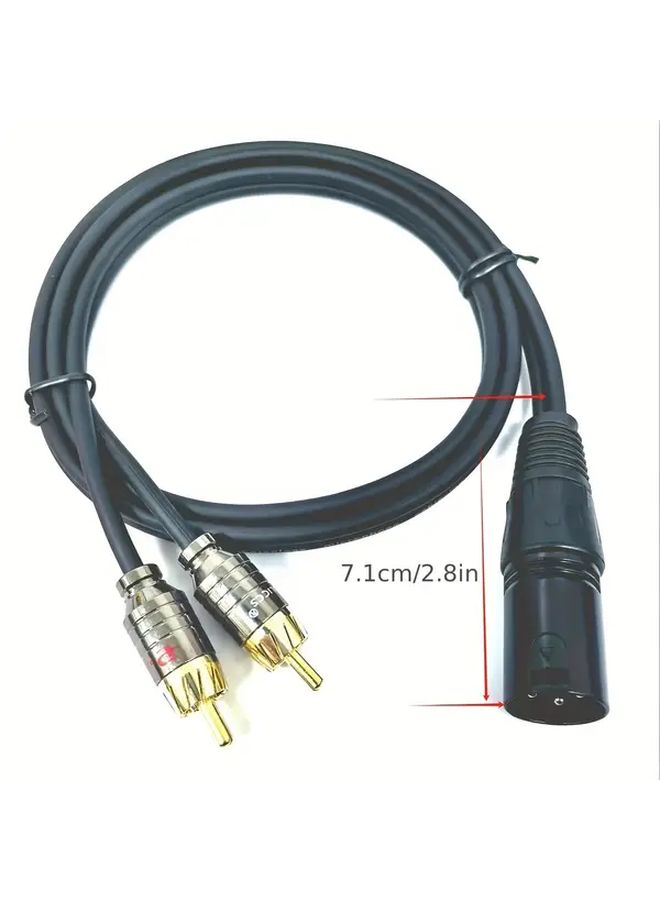 Black 196 85 Inch XLR Male To Dual RCA Male Audio Cable Shielded For Stereo System - Image 2