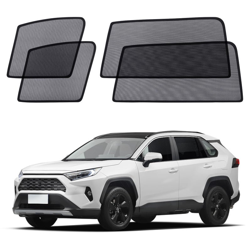 KASTWAVE Car Window Shades for 20192024 Toyota RAV4 4Pcs Magnetic Window Sun Visor Blocker with Breathable Mesh Insulate Heat UV Sunshade Protector Vehicle Privacy Protection Black