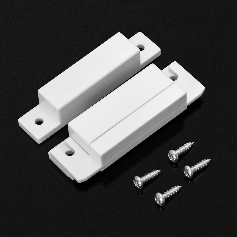 QWORK MC-31 Wired Surface-Mounted NC Magnetic Door Window Contact Sensor Alarm Reed Switch, White, Pack of 5 with 20 Screws - Image 2
