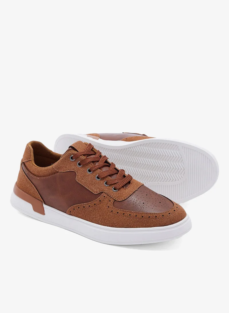 Robert Wood Perforation Design Casual Sneakers