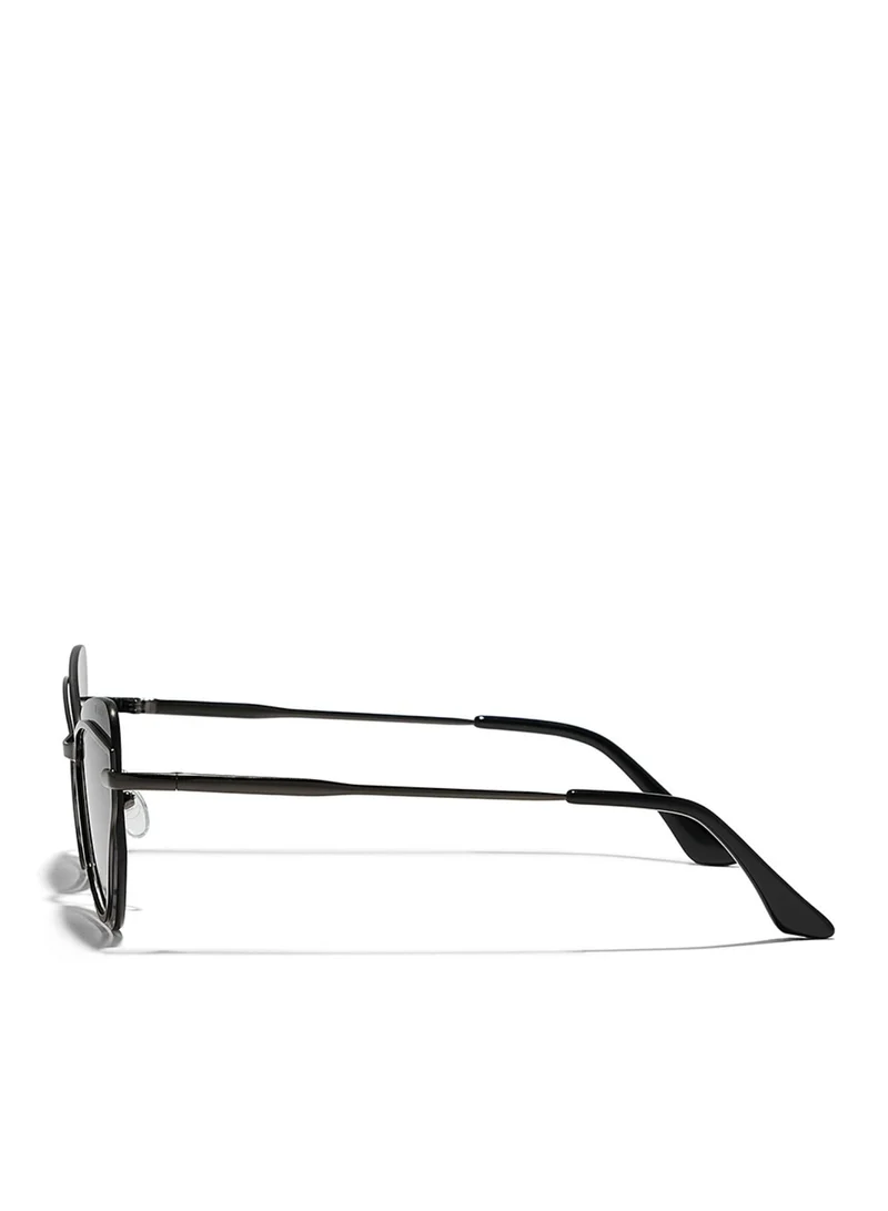 Blackout TWILIGHT Women Gray Sunglasses - Frame Material: Metal - Frame Color: Gray - Lens Color: Black - Full Rim