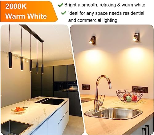 Vinaco GU10 Halogen Bulb Dimmable, GU10+c 110V 50W Candle Warmer Lamp Replacement, MR16 GU 10 50W Halogen Bulb 120V, 50 W MR16 with Glass Cover for Track&Recessed Lighting, 2800K Warm White, 6 Pack - Image 3
