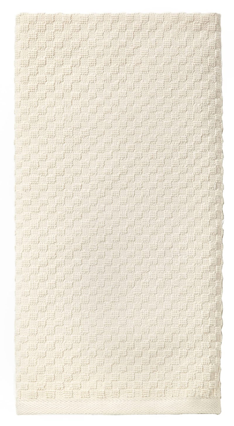 COTTON CRAFT Amazing Kitchen Towels - Set of 12 Terry Towels - 100% Cotton Euro Café Waffle Weave Dish Towel Set - Soft Absorbent Quick Dry Low Lint Reusable Pantry Bar Cleaning Cloth - 16x28 - Ivory - Image 3