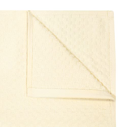 COTTON CRAFT Amazing Kitchen Towels - Set of 12 Terry Towels - 100% Cotton Euro Café Waffle Weave Dish Towel Set - Soft Absorbent Quick Dry Low Lint Reusable Pantry Bar Cleaning Cloth - 16x28 - Ivory - Image 5