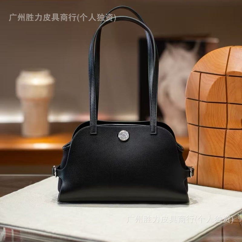 Genuine Leather Crossbody Bag with Logo - Image 1