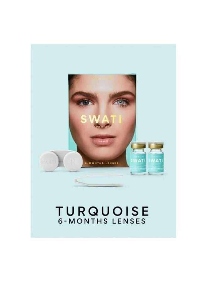 swati Cosmetics Coloured Contact Lenses  Turquoise 6 Months