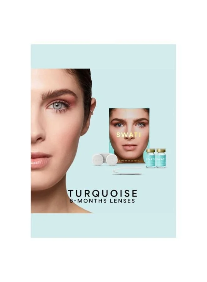 swati Cosmetics Coloured Contact Lenses  Turquoise 6 Months