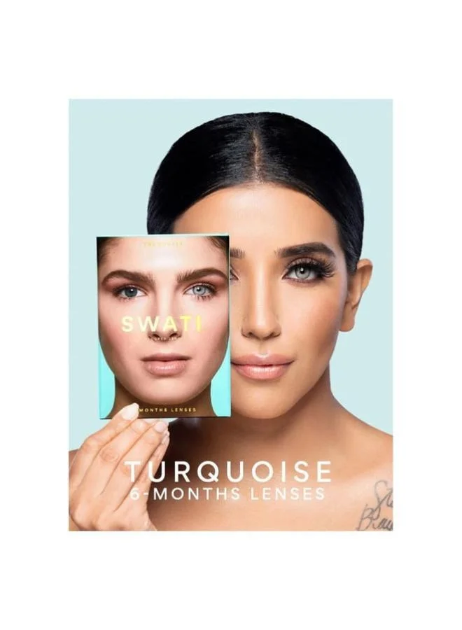 swati Cosmetics Coloured Contact Lenses  Turquoise 6 Months