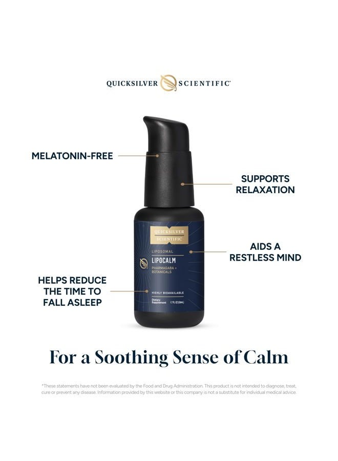 Quicksilver Scientific ليبو كالم - جابا ليبوسومال مع الأعشاب لدعم الاسترخاء - مكمل البابونج، عشبة زهرة العاطفة وبلسم الرأس لدعم الهدوء والنوم (1.7 أونصة / 50 مل) - Image 3