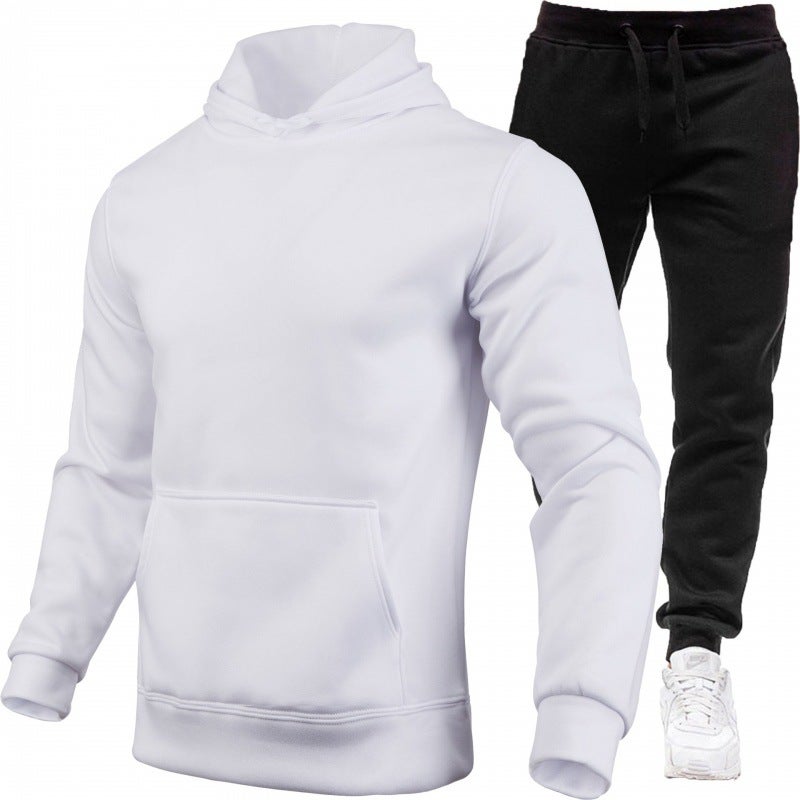 2024 Fall/Winter Men'S And Women'S Leisure European Code Blank Solid Color Suit Fleece Loose Sweatpants Two-Piece Set - Image 3