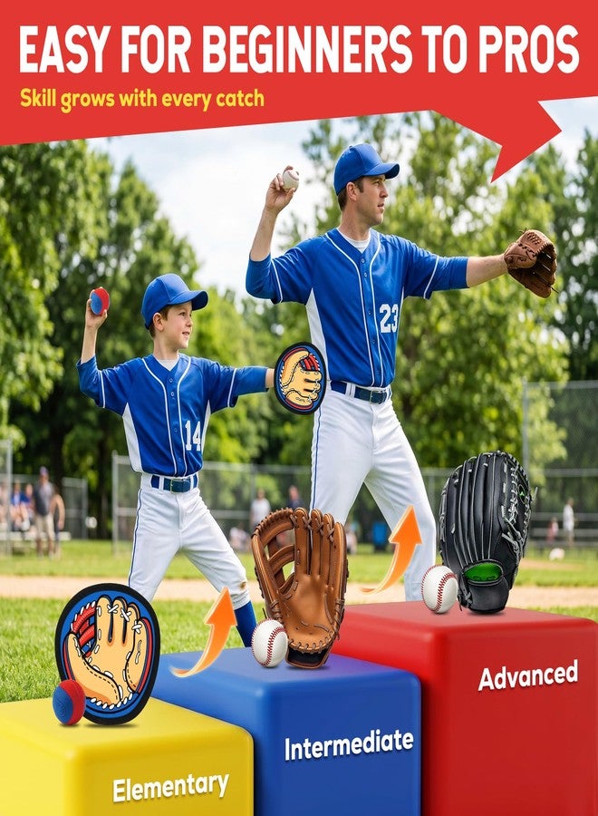 VICHTOP Toss and Catch Ball Game Set for Kids - Easy to Use Sticky Balls& Beginner Baseball Glove, Outdoor Games Toy for Family Beach Yard Pool Camping, Fun Gifts for Boys& Girls Ages 3 4 5 6 7 8-12 Years Old - Image 2