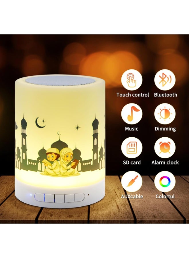 ELTRAZONE Quran Speaker with Remote Control – Portable LED Bluetooth Touch Cube with Preloaded Full Quran Recitations by Multiple Qaris – MP3 Player, Adhan Alarm, Night Light & Sleep Timer – Rechargeable Islamic Audio Speaker for Prayer, Ramadan, Bedside & Travel Use - Image 2