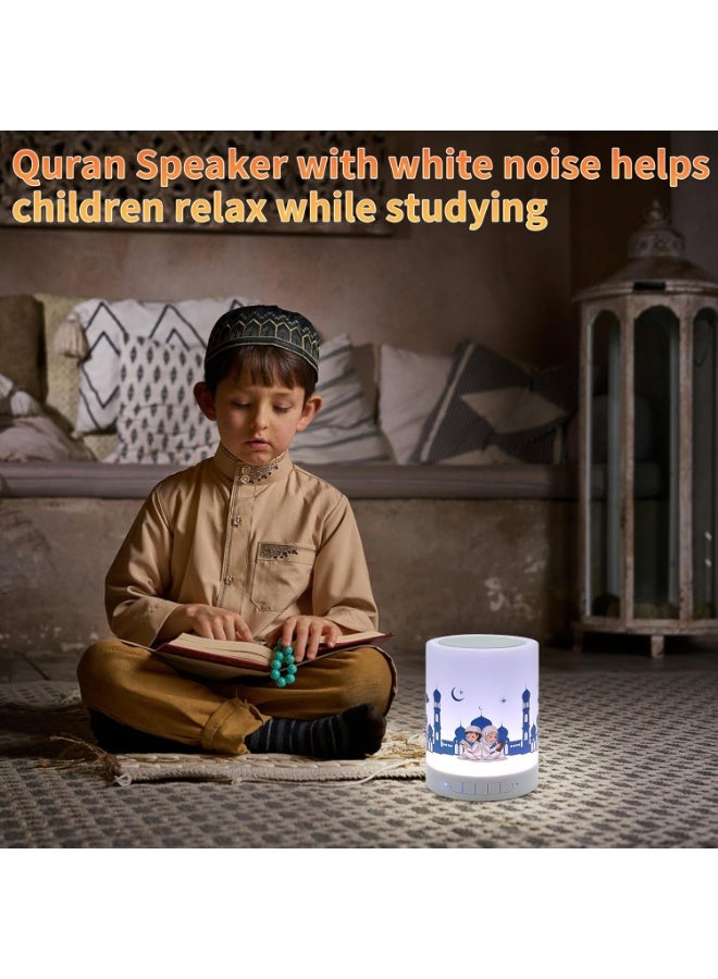 ELTRAZONE Quran Speaker with Remote Control – Portable LED Bluetooth Touch Cube with Preloaded Full Quran Recitations by Multiple Qaris – MP3 Player, Adhan Alarm, Night Light & Sleep Timer – Rechargeable Islamic Audio Speaker for Prayer, Ramadan, Bedside & Travel Use - Image 4