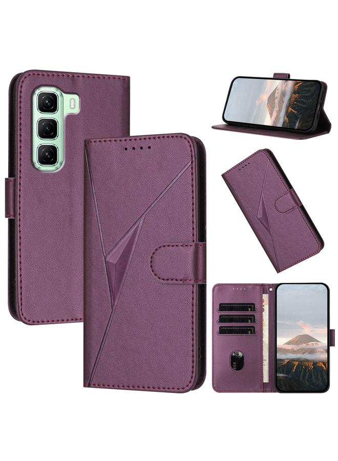 زبون جراب لهاتف Infinix Hot 50 5G، جراب هاتف جلدي بنمط مثلث ومشبك - Image 1