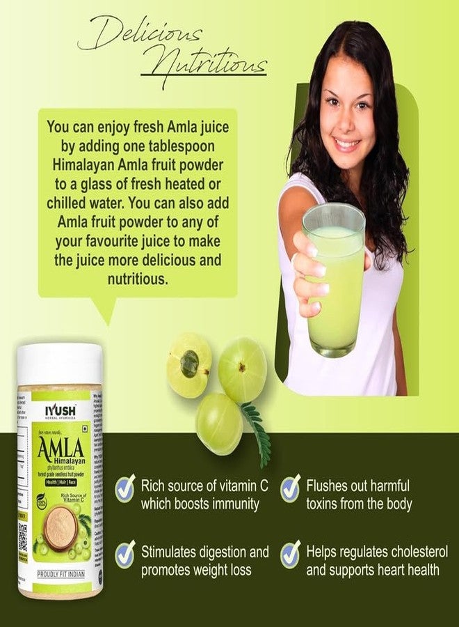 IYUSH Herbal Ayurveda Wild Himalayan Amla Powder - 400gm | Amla Powder for Eating | Amla Powder for Hair Growth Organic | Organic Amla Powder | Hair Volume Powder | Indian Gooseberry Powder | - Image 4