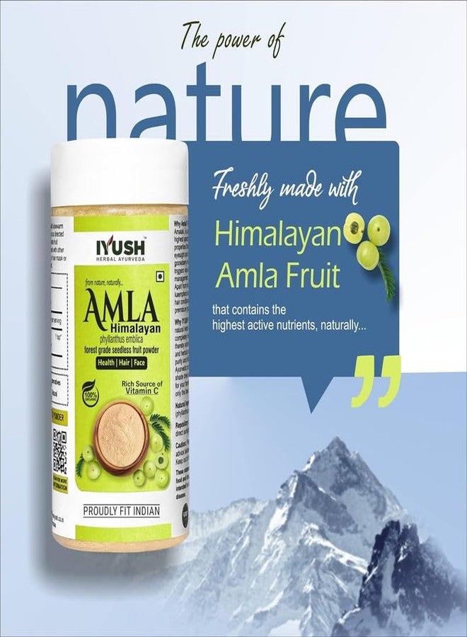 IYUSH Herbal Ayurveda Wild Himalayan Amla Powder - 400gm | Amla Powder for Eating | Amla Powder for Hair Growth Organic | Organic Amla Powder | Hair Volume Powder | Indian Gooseberry Powder | - Image 3