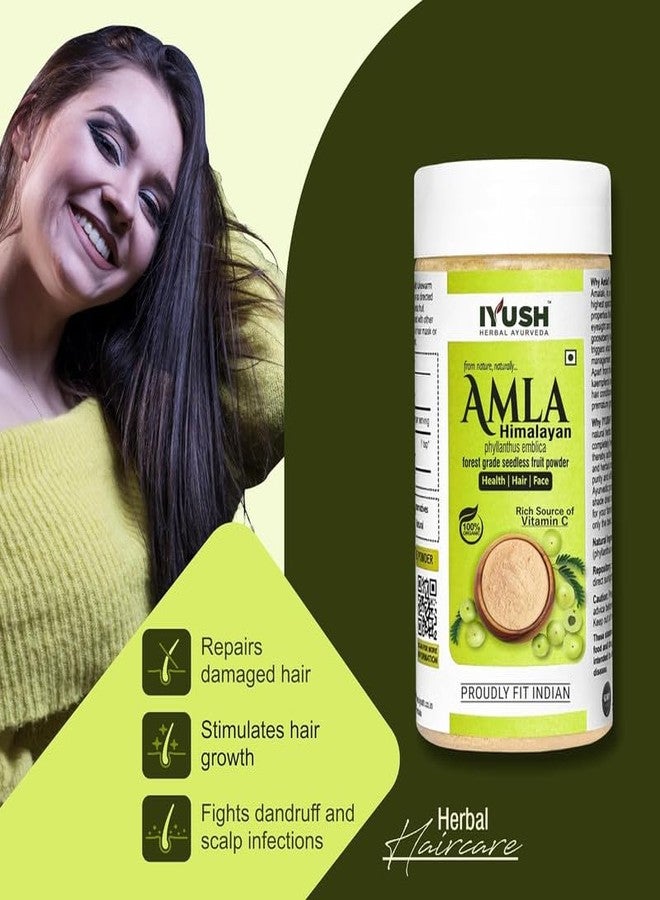 IYUSH Herbal Ayurveda Wild Himalayan Amla Powder - 400gm | Amla Powder for Eating | Amla Powder for Hair Growth Organic | Organic Amla Powder | Hair Volume Powder | Indian Gooseberry Powder | - Image 5