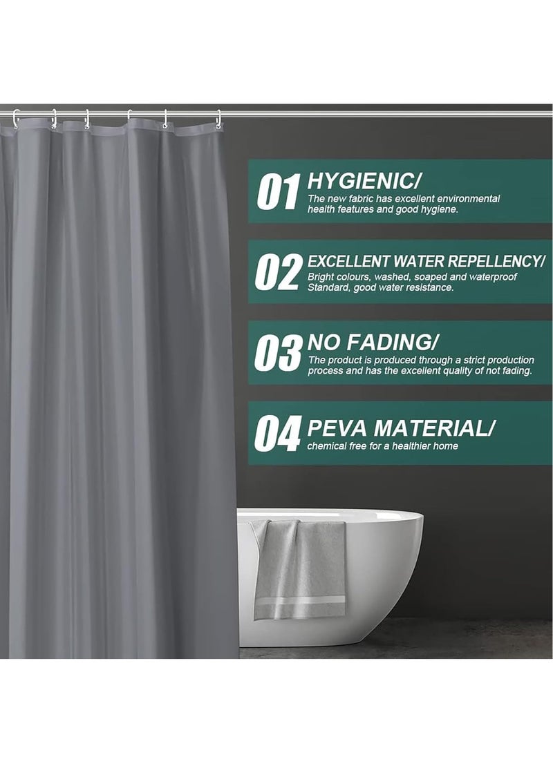 Shower Curtain Waterproof Shower Curtain for Bathroom Moisture Proof PEVA Bathroom Curtains with 12 Hooks for Home Hotel Bathtub Shower Stall Grey - pzsku/ZD01D13D627337DADB129Z/45/_/1714204828/0bedeebe-b033-44a3-8c83-77e64eeb6e17