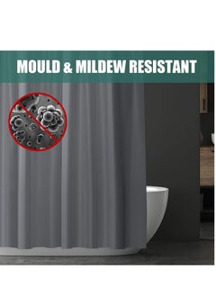 GUDOO Shower Curtain Waterproof Shower Curtain for Bathroom Moisture Proof PEVA Bathroom Curtains with 12 Hooks for Home Hotel Bathtub Shower Stall Grey  - Image 3