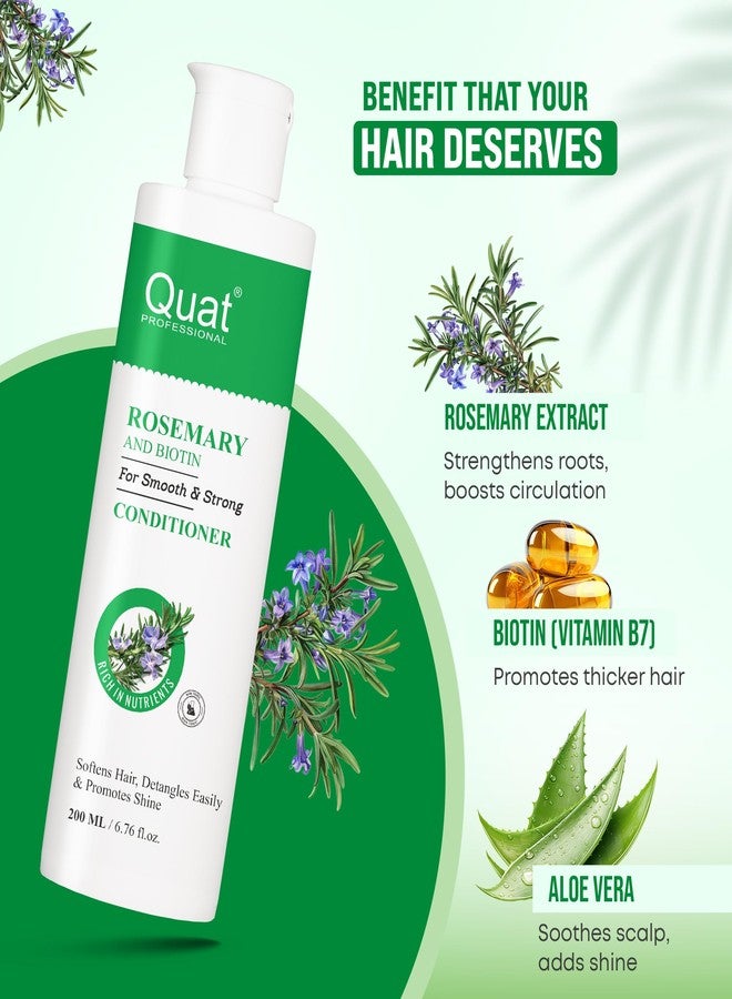 QUAT Professional Rosemary and Biotin Hair Care Set, Shampoo, Conditioner and Hair Oil, 200ml Each - Image 5