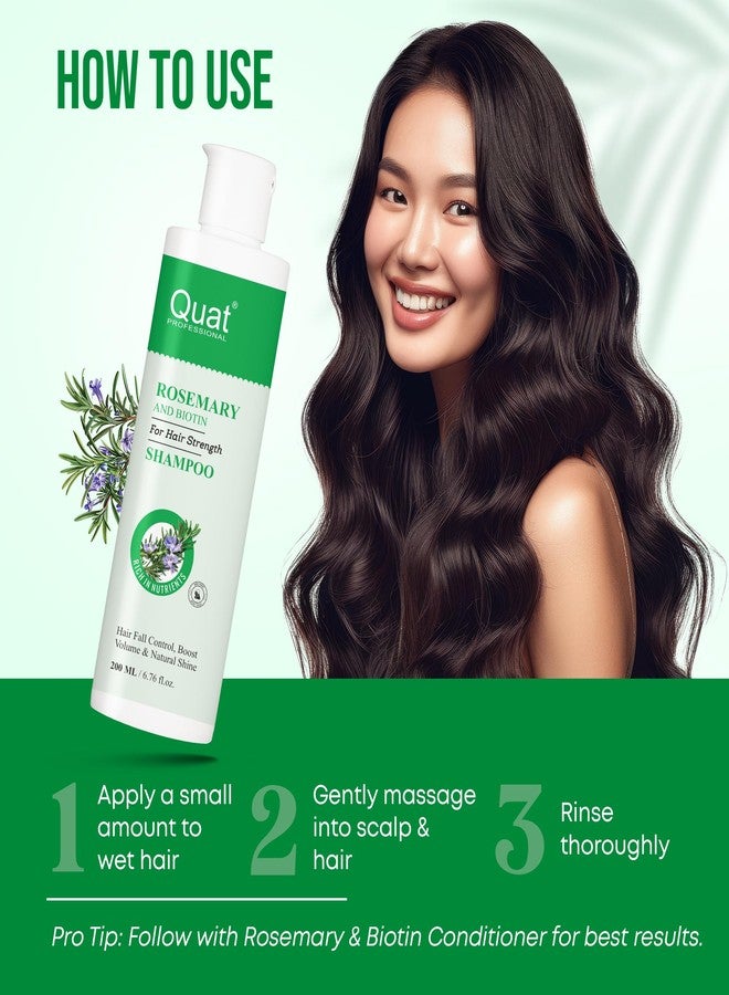 QUAT Professional Rosemary and Biotin Hair Care Set, Shampoo, Conditioner and Hair Oil, 200ml Each - Image 2