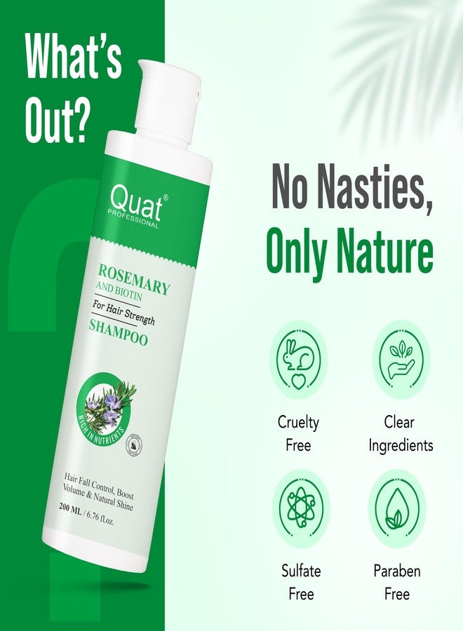 QUAT Professional Rosemary and Biotin Hair Care Set, Shampoo, Conditioner and Hair Oil, 200ml Each - Image 3