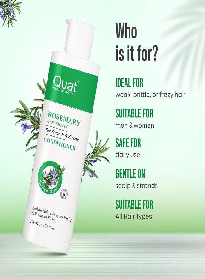 QUAT Professional Rosemary and Biotin Hair Care Set, Shampoo, Conditioner and Hair Oil, 200ml Each - Image 4