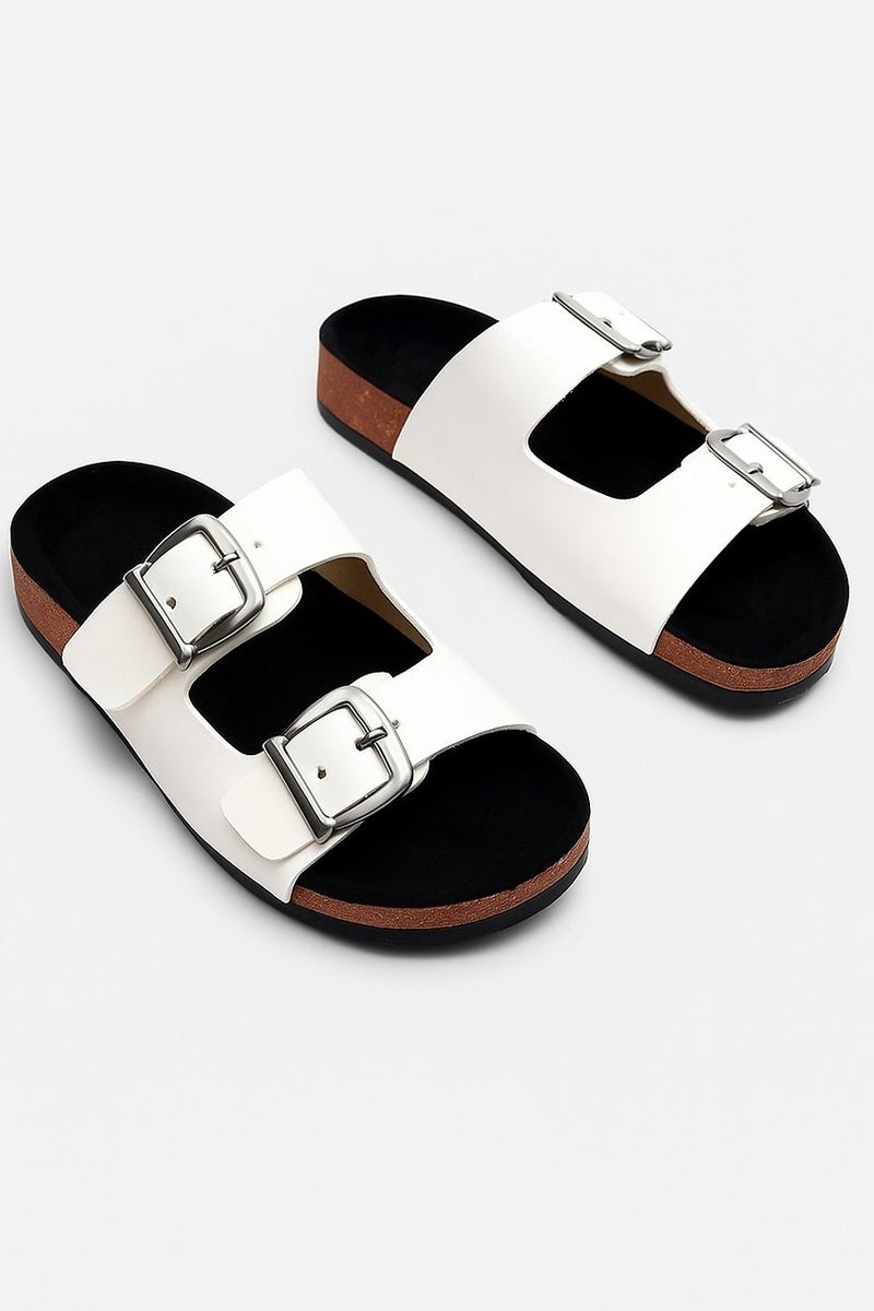 فيبراندا سليبر كاجوال مزود بسيرين مع إبزيم SF-71-ابيض - Image 1