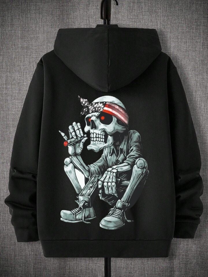 DIVIS Graphic Black Hoodie for Men - Image 1