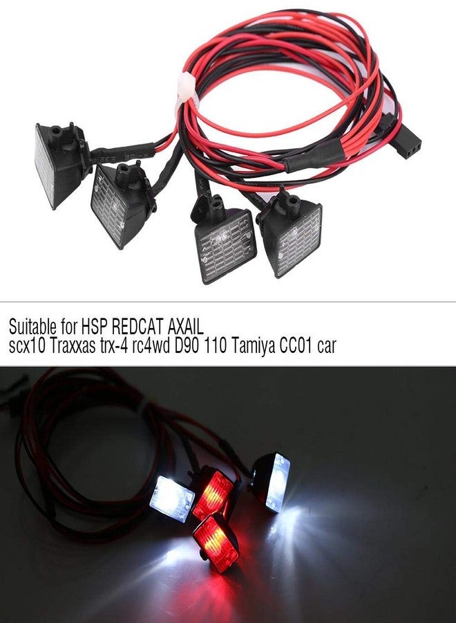 AYNEFY RC Car Lamp, 2 Option RC Crawler Roof Lights Lamp Kit LEDs Light Set Bar Lamp Accessory for Axial SCX10 TRAXXAS for TRX-4 Car(2 Red LED+2 White LED) - Image 4