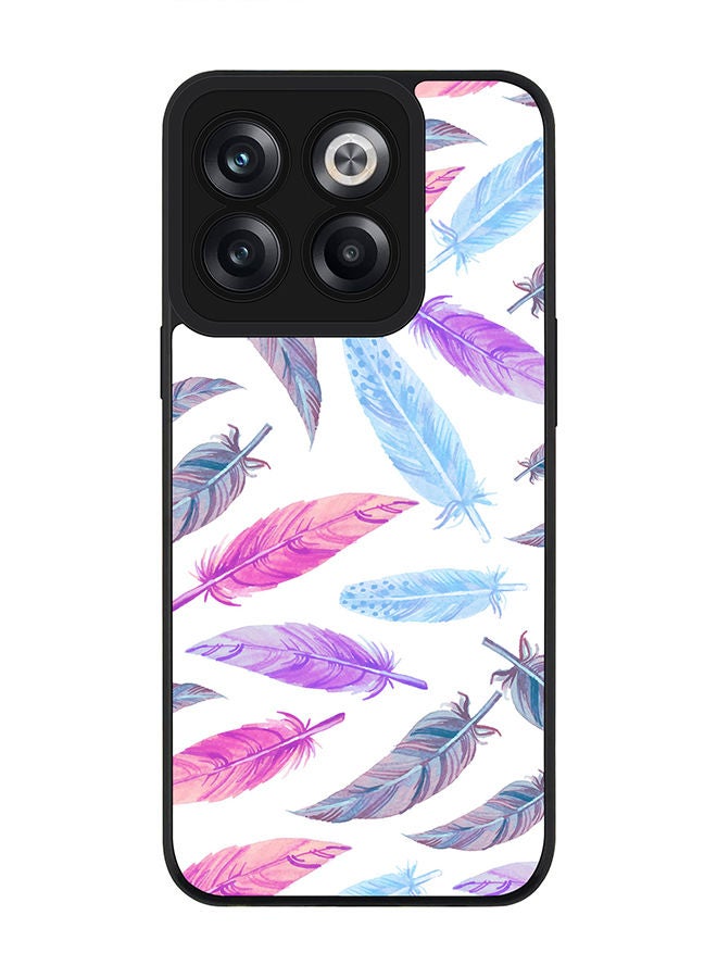 Stylizedd Rugged Black edge case for OnePlus 10T Slim fit Soft Case Flexible Rubber Edges Anti Drop TPU Gel Thin Cover - Feather Colors - Image 1