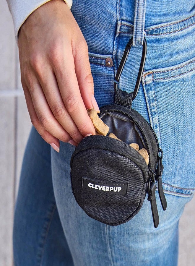 Cleverpup, Snackpack Double Insulated Dog Treat Pouch - Holds 1.5 Cups - Dog Training and Walks Snack Bag, Two Pockets for Dry or Wet Treats, Attaches to Leash, Belt, or Bag - Graphite - Image 3
