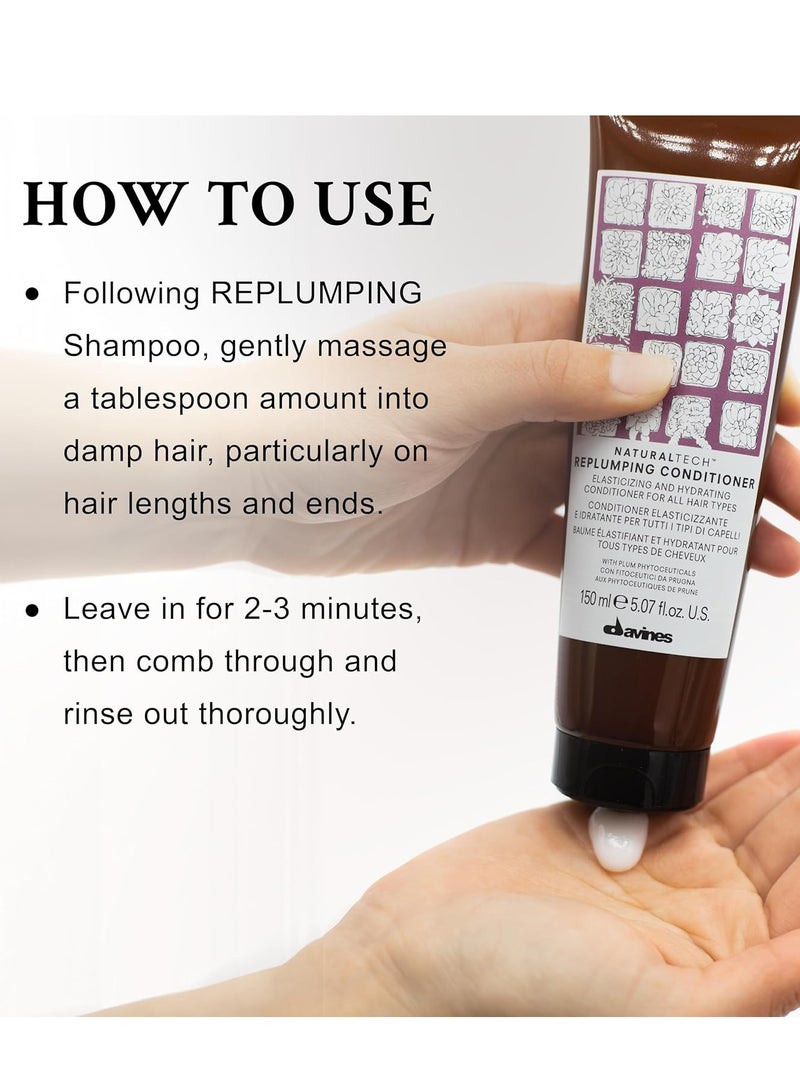 Davines Davines Naturaltech REPLUMPING Conditioner, Renew Elasticity While Replenishing, Moisturizing And Detangling, 5.07 fl. oz. - Image 5