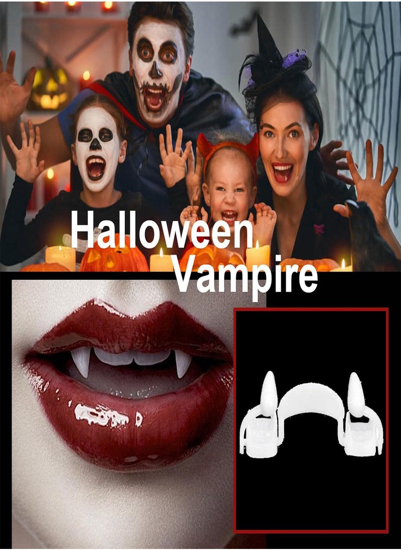 GGOOT - Halloween Retractable Vampire Fangs - Vampire Fake Teeth Braces Kit for Dentures Costume,Party Favors Masquerade Accessories Gift for Friends - Image 1