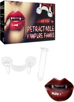 Halloween Retractable Vampire Fangs - Vampire Fake Teeth Braces Kit for Dentures Costume,Party Favors Masquerade Accessories Gift for Friends