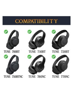 ماركة غير محددة استبدال وسادات الأذن لسماعات JBL Tune 700 (700BT) / 710 (710BT) / 720 (720BT) / 750 (750BT ، 750BTNC) / 760 (760NC) / 770 (770NC) ، وسائد وسادات الأذن مع رغوة عزل الضوضاء الأكثر نعومة ، أسود  - Image 3