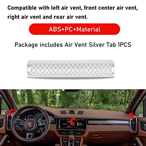 Jaronx Compatible with Porsche Cayenne Air Vent Clip Tab Chrome-Plated Trim, Upgraded Air Vent Clip Air Conditioning Vent Outlet Tab AC Vent Clip Replacement Compatible with Cayenne 2019-2022 - Image 3