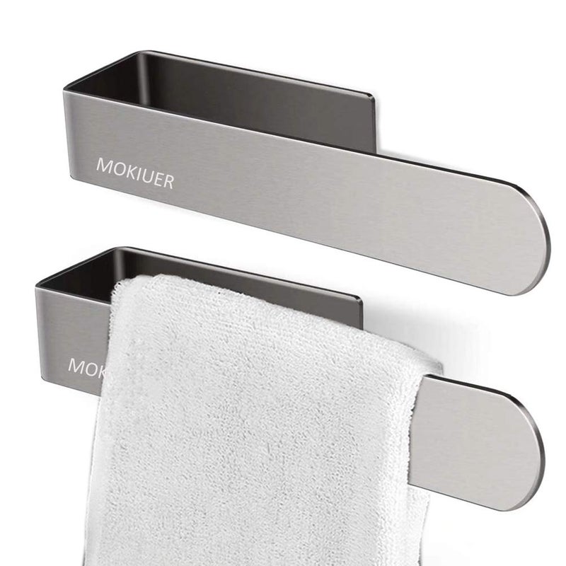 MOKIUER MOKIUER Hand Towel Holder Hand Towel Ring Towel Bar for Bathroom Kitchen Self AdhesiveStainless Steel BrushedPack of 2 