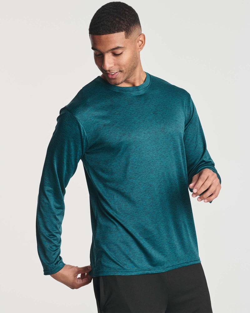 REALESSENTIALS Real Essentials 4 Pack: Mens Long Sleeve Dry Fit T Shirts Hiking Fishing Workout Gym Work Sun UPF 50 Wicking Running Tee, Set 2, 3X-Large - Image 2
