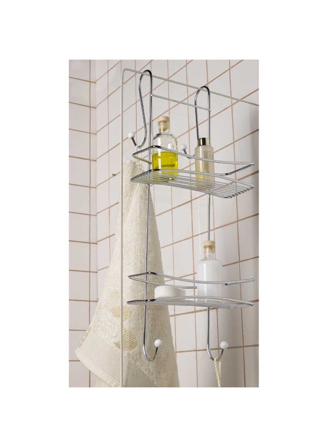 Primanova 2-Tier Anti Corrosive Hanging Shower Caddy Silver 62 x 25 x 10 cm - Image 2
