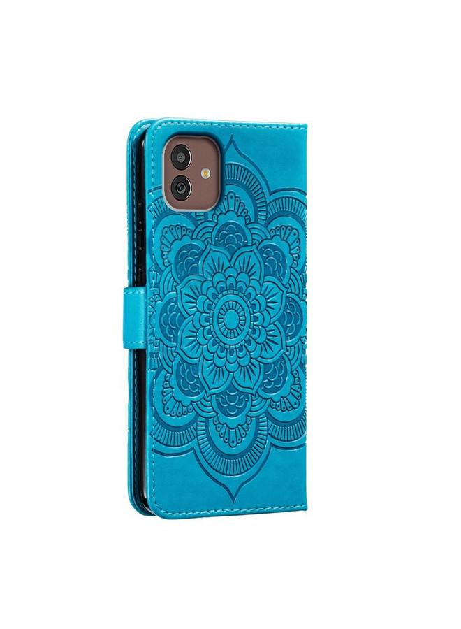 S-TOP Case For Samsung Galaxy M13 5G Sun Mandala Embossing Pattern Phone Leather Case - Image 3
