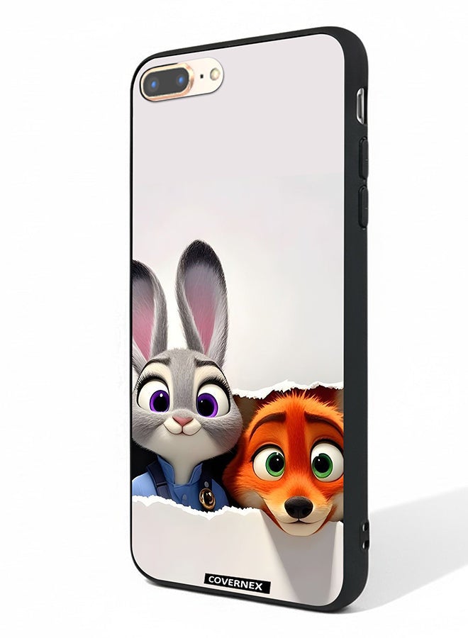 Covernex Apple iPhone 7 Plus Protective Case Cover Printed Featuring Zootopia Dynamic Duo - Image 1
