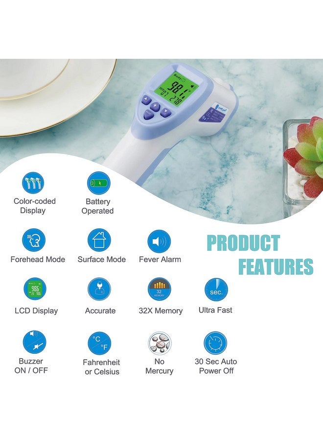 Amplim Digital Forehead Thermometer for Kids, Adults, and Babies - Touchless, Non-Contact Fever Thermometer with Temporal Head Function - No-Touch Thermometer for Accurate Temperature - FSA/HSA - Image 2